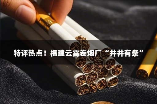 特评热点！福建云霄卷烟厂“井井有条”